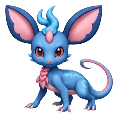 Blue Skully Stylish Salandit-Sylveon-fusion sticker