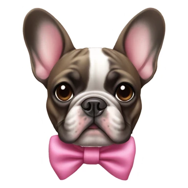 french bulldog with bow pink on head sticker