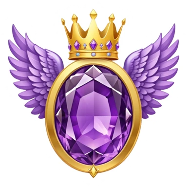 Big complex amethyst stone award-in-frame-decorated-with-big-golden-angel--wings and crown sticker