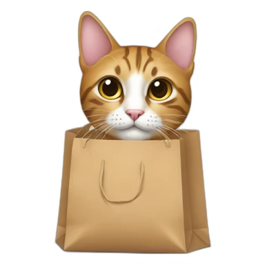 Cat sitting in shopping bag sticker
