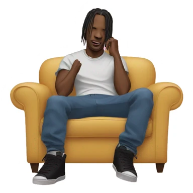 Travis Scott on a couch sticker