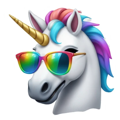 Rainbow unicorn with sunglasses  sticker