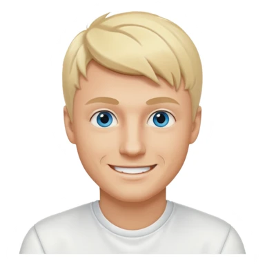 Nick Carter blue eyes, blonde hair, white outfit sticker