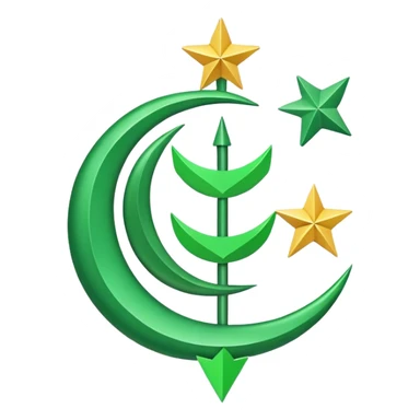 Jag vill att du ska göra en flaga grön sen sk det var tre pilar som är med varandra på moten men lite mot boten och sen ska det va åvan på de tre stats och övat på de 9 stats som en halv måne sticker