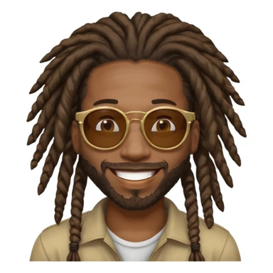 Black guy with dreads and sunglasses sticker
