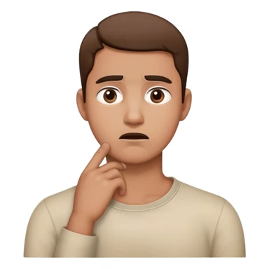 person with one hand on the side of their neck, looking anxious sticker