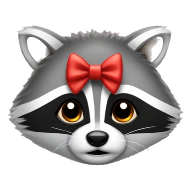 Racoon with a red bow  sticker