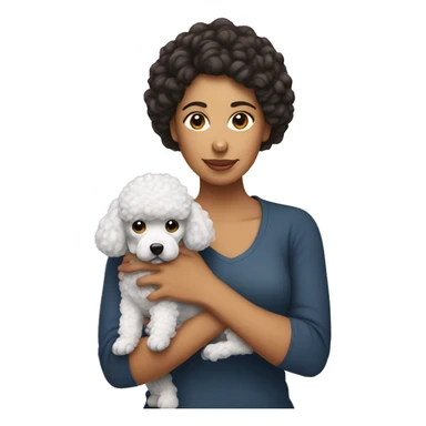 hispanic woman holding poodle sticker