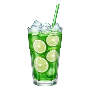 Japanese cream soda green on a glass with ice sticker