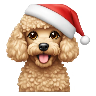 Toy poodle in Santa hat sticker