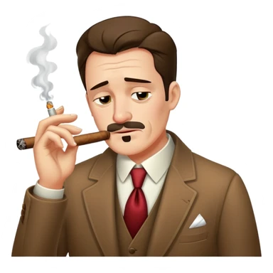 1890’s old fashioned fella wearing elegant clothes crying while smoking a cigar sticker