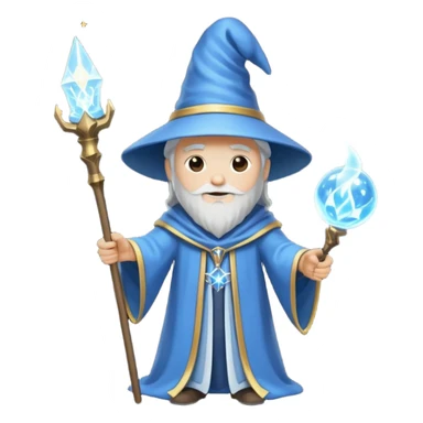 Stickman dressed as a wizard holding a staff that is glowing with magic sticker