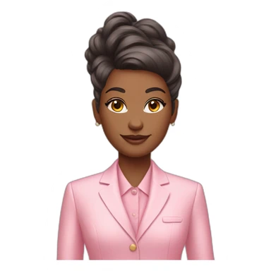 cosmetologist avatar dressed in pastel pink American suit sticker