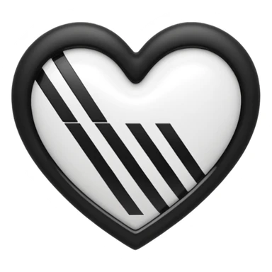 Adidas white stripes black heart sticker
