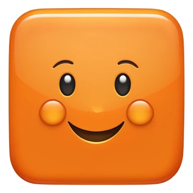 a voluminous glossy orange square with rounded edges sticker
