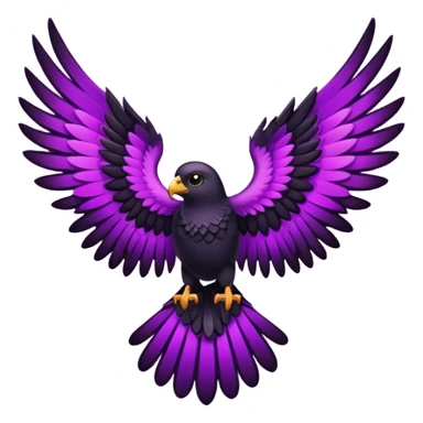 black wings with purple glow sticker