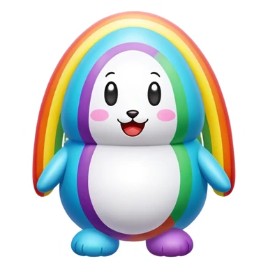 easter rainbow inflatable bouncy  poopmoji  sticker
