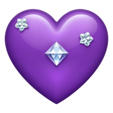 shiny purple heart with diamond sticker