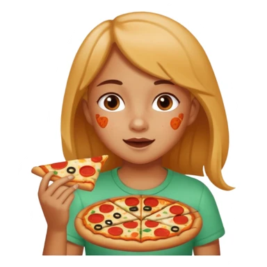 girl Child Eating Pizza sticker