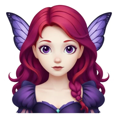 dark purple fairy with red hair  sticker