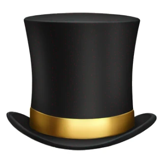 Top Hat with gold band sticker