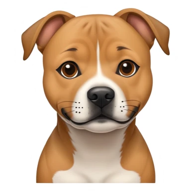Light brown staffy dog with black muzzle sticker