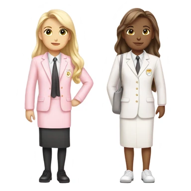 white and pastel pink school uniforms sticker