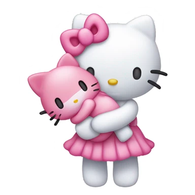 Hello kitty hugging my melody sticker