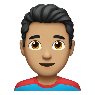 Guy with red t-shirt black hair light skin blue eye sticker