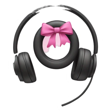 Headphones with pink bows sticker