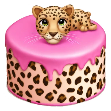 Pink Birthday cake with Leopard Print  sticker