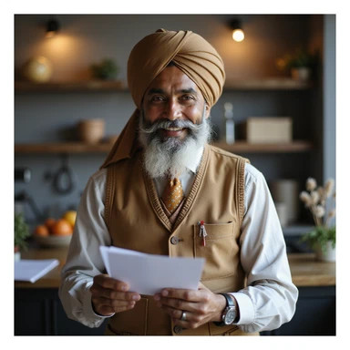 indian businessman encouraging customers sticker