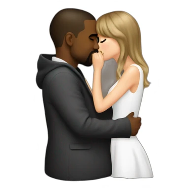 kanye and taylor swift kissing sticker
