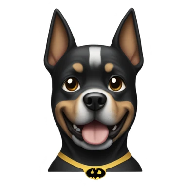 Dog wearing a Batman suit sticker