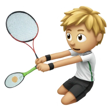 badminton player smashing sticker