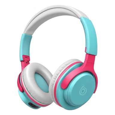 Modern wireless over-ear headphones with vibrant colors sticker