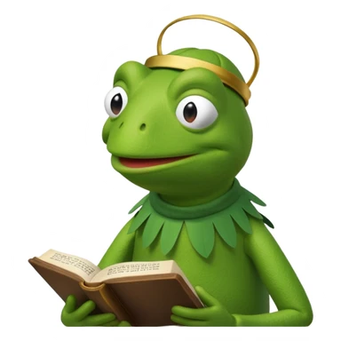A Kermit the frog reading his scriptures  sticker