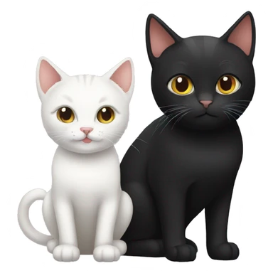 A black cat with a White and Redhead cat sticker