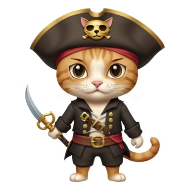 pirate cat with human body eye mask sticker