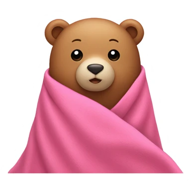 cute bear cover with a pink blanket sticker