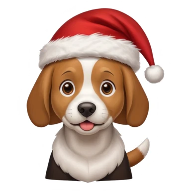 beagle wearing santa hat sticker
