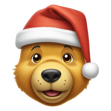 pooh bear in a santa hat sticker