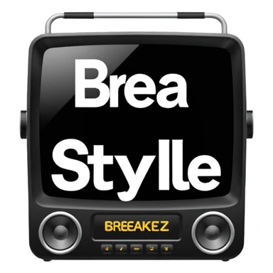 un gif texte qui défile  "BREAKSTYLEZ TV"  change de couleur sur fond noir sur le theme dj sticker