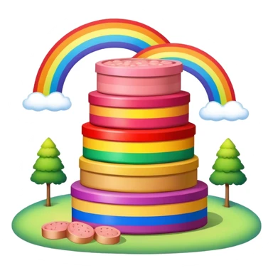 rainbow SPAM ART country landscape  sticker