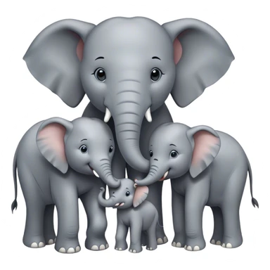 lovely elephants family ( family members are 3) sticker