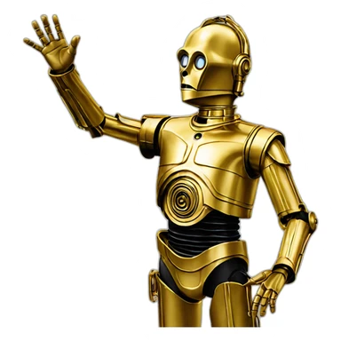 C3PO waving sticker