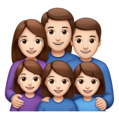 family aill white / browm hair sticker