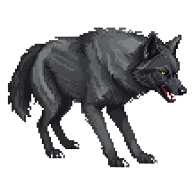 fierce black wolf sticker