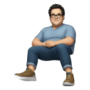 josh gad laying back cutely, soles of feet towards camera sticker