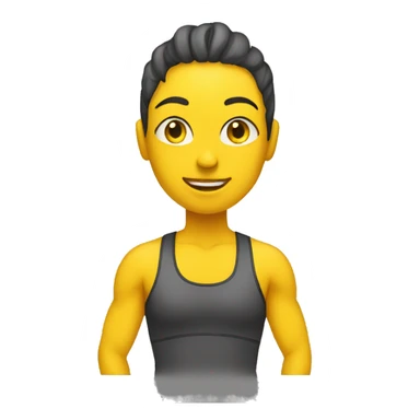 personal trainer at the gym with yellow skin sticker